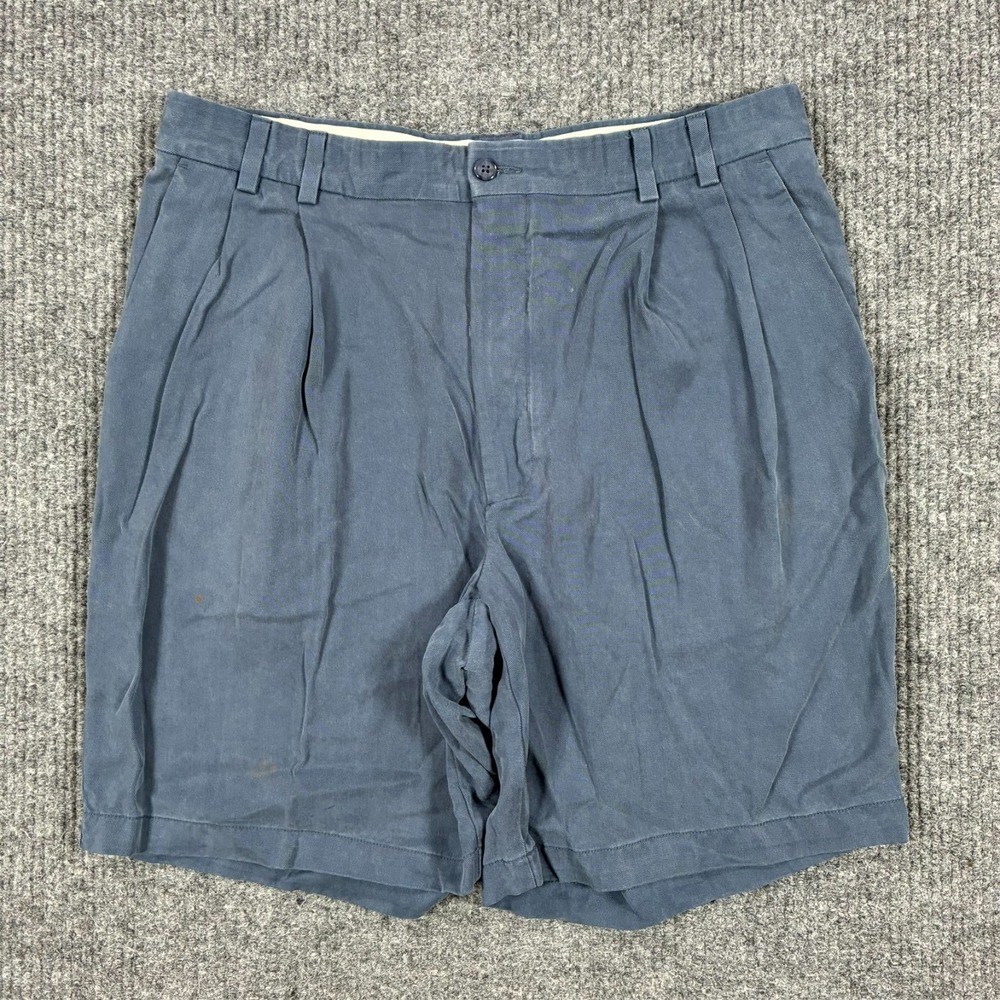 Turnbury Mens Shorts Size 36 Blue Pleated Front Lyocell Casual Outdoor